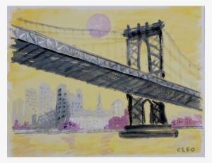 Bridge New York Painting By Cleo Chairish - Manhattan