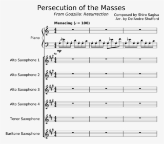 Persecution Of The Masses Sheet Music For Piano, Alto
