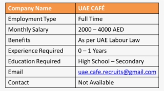 Job For Visit Visa Applicants, Cafe Jobs In Uae, Uae