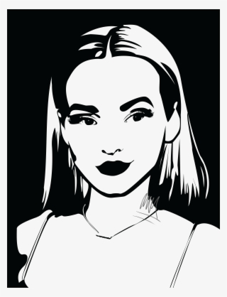Black & White Portrait Drawing Of Dove Cameron