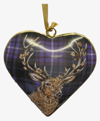 Stag Purple Heart Metal Decoration