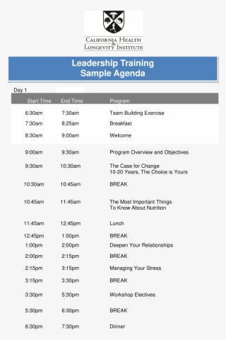 Training Agenda