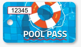 Pool Pass In Rectangular Shape, Lifesaver Print