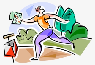 Vector Illustration Of Orienteering Sport Requires