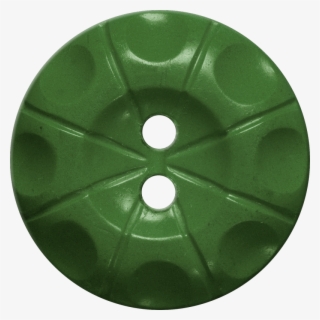 Button With Radial Line And Circle Design, Green