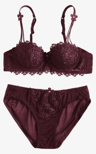 Wholesale Lace Overlay Underwire Bra And Mesh Panties