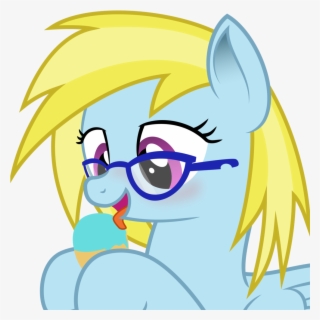 Blue-vector, Female, Food, Glasses, Ice Cream, Licking,