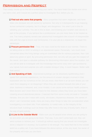 Permission And Respect That Creepy House Up On The