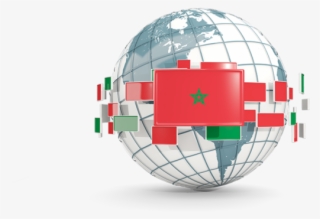 Globe With Line Of Flags