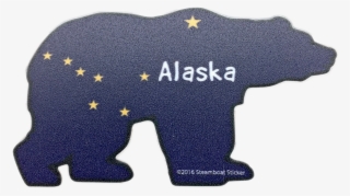 Bear Alaska Flag Mini Sticker