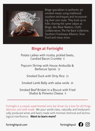 Binge Bbq Popup April 18