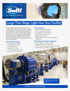 Go To Large Two Stage Light Gas Gun Facility Flyer - Light-gas Gun