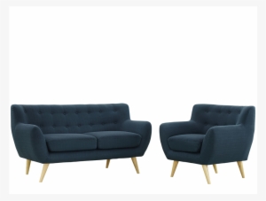 Mid-century Modern Remark 2pc Button-tufted Living