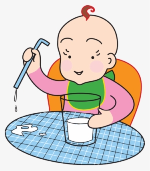 Baby And Milk - Baby Drinking Milk Clipart