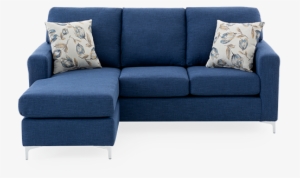Image For Blue Upholstered Reversible Sectional Sofa - Sofa Bed