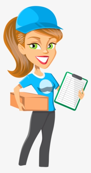 Courier Girl Vector Png Transparent Image - Courier