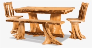 Double Stump Table Dining Room Log Furniture In - Dining Room