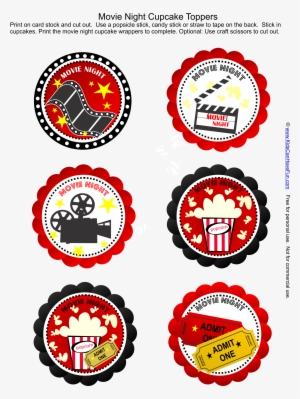 Free Movie Night Party Cupcake Toppers Just Add The - Party