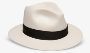 God Father Straw Fedora Hat - White Fedora Transparent