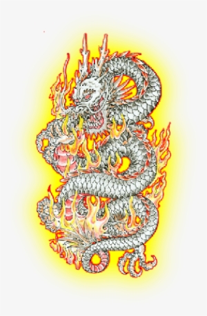 Chinese Flaming Dragon Tattoo Design - Chinese Dragon Transparent Tattoo