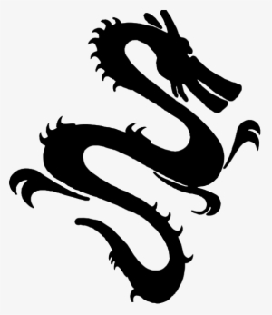 Black And White Dragon Tattoo - Chinese Dragon Silhouette Png