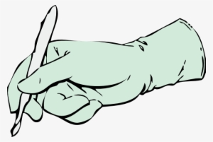 Free Vector Gloved Hand With Scalpel Clip Art - Scalpel Clipart