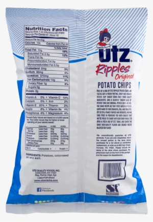 Utz Potato Chips, Ripples Original - Utz Quality Foods Inc. Utz Ripple Potato Chips, 20