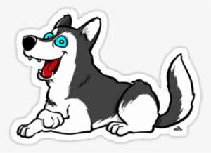 Husky Stickers > - Siberian Husky Cartoon Dog T-shirt & Hoodie