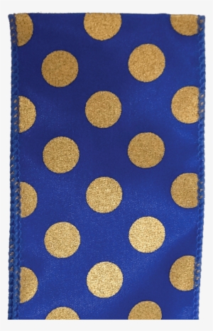 #40 Wired Spirit Dot Ribbon Royal/gold 10 Yd - Polka Dot