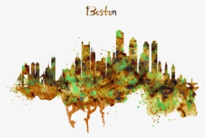 Click And Drag To Re-position The Image, If Desired - Boston Watercolor Skyline