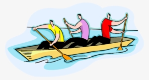 Paddling In Canoe, The Wrong Way Royalty Free Vector - Clip Art