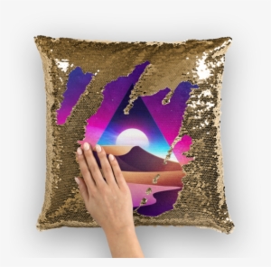 Purple Pyramid Sequin Cushion Cover - Cushion