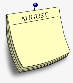 Clipart Monthly Note August - Post It Note Clip Art
