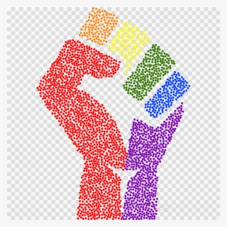 Rainbow Fist Png Clipart Raised Fist T-shirt