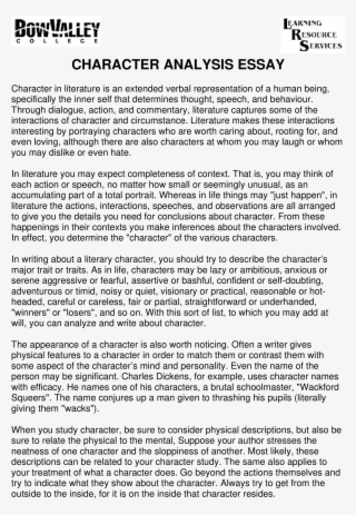 Character Analysis Essay Guideline Main Image