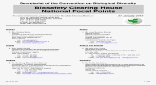 National Focal Point To The Biosafety Clearing-house