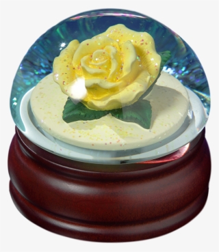 Yellow Rose Mushroom Water Globe