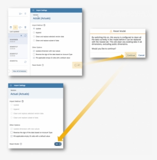 Toggling Reset Model On Removes All Master And Transactional