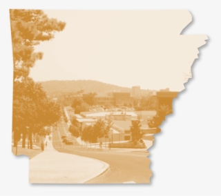 Outline Of The State Of Arkansas Framing A Photo Of