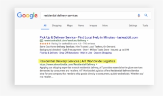 Spot In Google Search Results For "ground Shipping