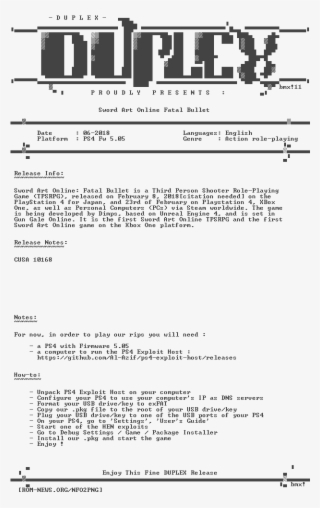 Sword Art Online Fatal Bullet Ps4-duplex