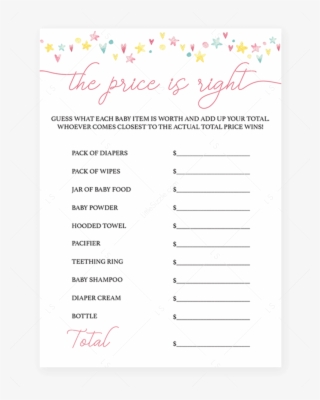 Rainbow Baby Shower Game The Price Is Right By Littlesizzle