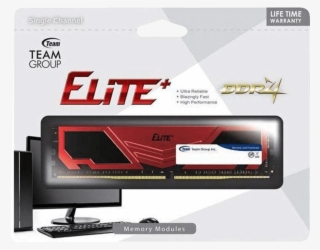 Team Elite Plus Memory 4gb Ddr4-2400 Black Red