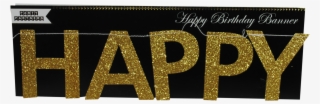 Gold Glitter 8 Ft Happy Birthday Banner