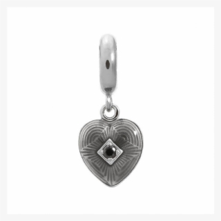 Endless Sterling Silver Jlo 'big Heart' Black Cz Drop
