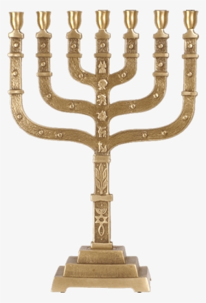 Messianic Menorah In Brass - Menorah