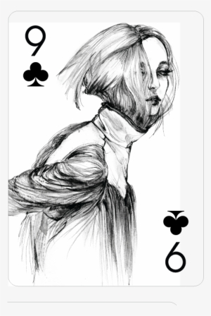 Nine Of Clubs, Fashion Playing Cards By Connie Lim - White Rabbit Card