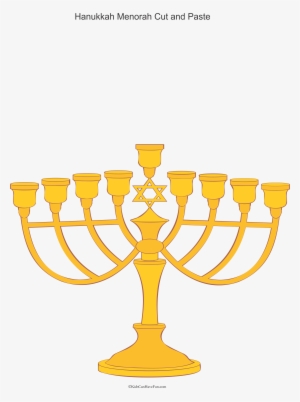 Cut And Paste Menorah - My First Hanukkah Picture Ornament