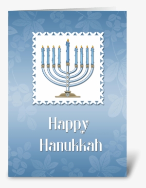 Happy Hanukkah, Blue Menorah Greeting Card - Hanukkah