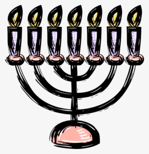 Vector Illustration Of Jewish Chanukah Hanukkah Menorah - Vector Graphics